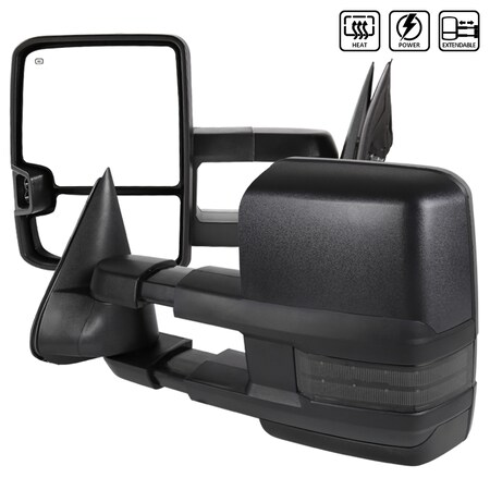 Spec-D Tuning 99-02 ChevySilverado Chrm Cvr TwngMirrors, Pwr Htd, RMX-SIV99G3GLEDHP-FS RMX-SIV99G3GLEDHP-FS